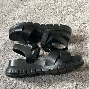 Cole Haan Zerogrand brand new black leather sandals in box with label